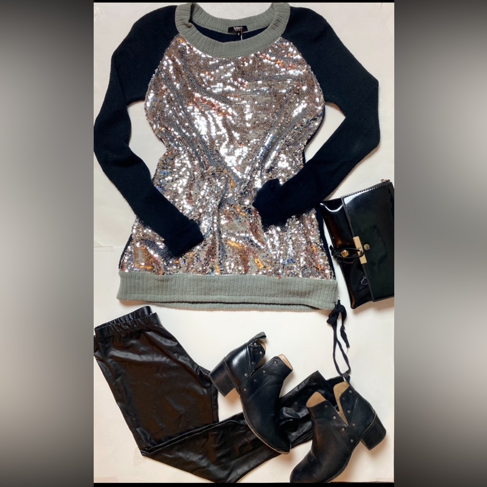 Sequin-Embellished Elegant Sweater